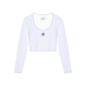 마린세르 로고 자수 라운드 넥 탑  WTT033ACJER0011