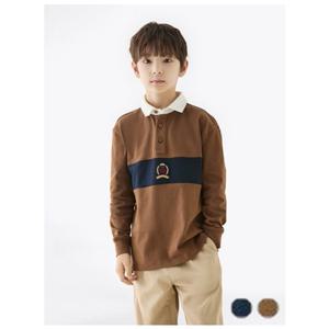 [타미힐피거칠드런2] 크레스트 그래픽 폴로셔츠 T42F7KKT500BT1 3T 16세