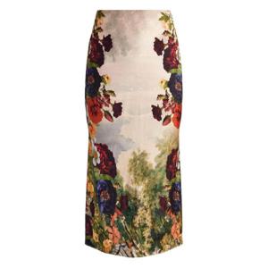 25 FW 앨리스앤올리비아 메브 플로럴 프린트 새틴 미디 스커트 CC509P78303 TP443113933