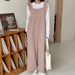 나야홍 / 빅사이즈 509 스퀘어프릴끈점프수트 DARV310