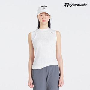 테일러메이드 엑셀러25SS 여성 자카드 슬리브리스 티셔츠 (TWTRO6341-100)