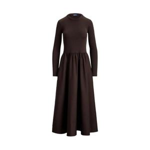 폴로 랄프로렌 긴소매 스모킹 미디 드레스 211A94486