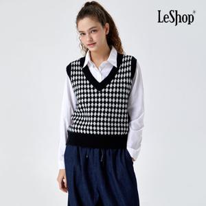 르샵  아가일 V넥 니트 베스트 (BP9VT021A)