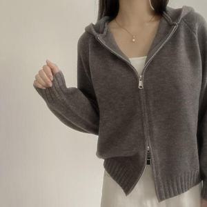 아트박스/라이니 폭닥 하이넥 투웨이 니트 후드 집업 ou-4164c