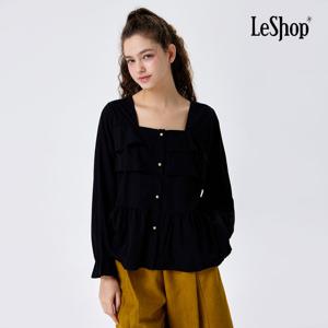 [르샵]스퀘어넥 골드 버튼 데이트룩 블라우스 BP9BL033A