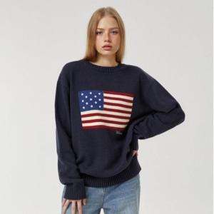 [후아유]남녀공용 [Cali] American Flag Intarsia Pullover WHKAF4T81U