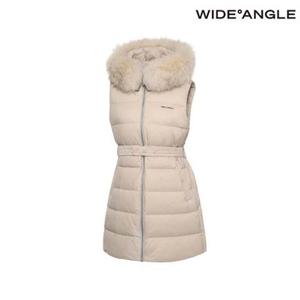[와이드앵글]  WWW23613E2 CO 후디 롱 다운 퍼 베스트 L (Beige)