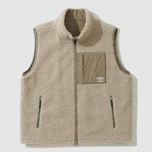 엄브로조끼 NQC UP423CWVO1-BEI 온앤오프 리버서블 플리스 베스트 / BEIGE