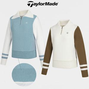 [테일러메이드] 어패럴 골프 웨어 25 F W TWSHO8124 999 여성 하프집업 에리형 스웨터 니트 방풍 티셔츠
