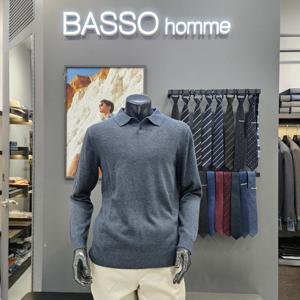 [바쏘옴므]심플 울 혼방 카라티셔츠WSY3WT40