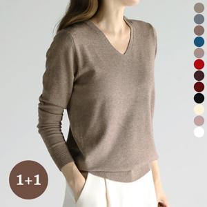 [바네사빈] [1and1]12컬러)M~L 원단이 좋은 브이넥 니트 v01339