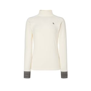 헤지스 골프 여성 25FW 아이보리 여성 기모 하이넥 라글란 절개선 티셔츠 HWTS5D711IV