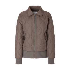 헤지스 골프 여성 24FW 브라운 소재배색 구스다운 패딩점퍼 WWJU4D711W2