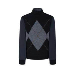 헤지스 골프 25FW 블랙 남성 패딩 소매 방풍 하이넥 스웨터 HUSW5D752BK