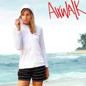 에어워크서프 여성래쉬가드세트 2피스 YAWe5216_WH+LAWe5109_BK