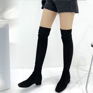 [니나스파리]3cm굽 스판스웨이드 스티치라인 롱부츠(0K879)