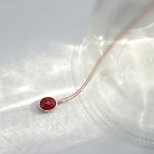 제이로렌 01N0779 7월탄생석 루비 실버목걸이