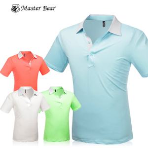 마스터베어 남성 네온컬러 스판 카라 반팔티셔츠 _M2-0B043