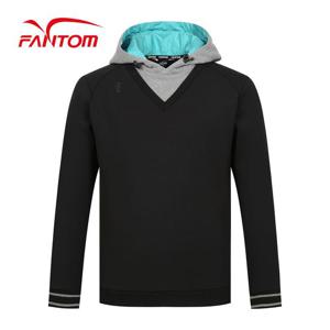 팬텀 남성 본딩 레이어드 후드 배색 긴팔 티셔츠