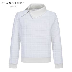 [세인트앤드류스] 여성 별 심볼 카라 언발란스 지퍼 긴팔 티셔츠