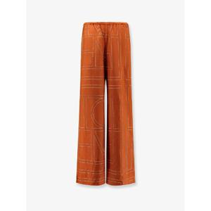 TOTEME Silk trousers with monogram logo embroidery 241WRB1092