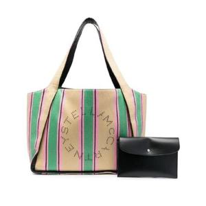 25 FW 스텔라 매카트니 로고 스트라이프 우븐 토트 백 7B0032WP0141 TP432431404