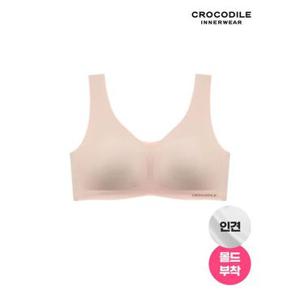 [크로커다일 이너웨어]인견 몰드부착 V넥 스킨컬렉션 브라  크림베이지