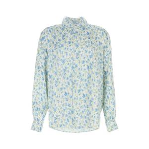 LOEWE Printed satin shirt H526Y05WEK WHITEBLUE