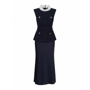 [SELF-PORTRAIT] 라프리마 여성 니 Length 스트럭쳐 부클레 원피스 앤 샤이니 새틴 PF25034MBLBLUE Blue /8