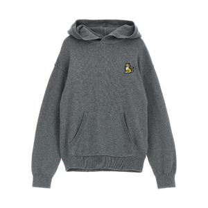 KENZO KIDS Logo embroidery hooded sweater K60771GREYMARL