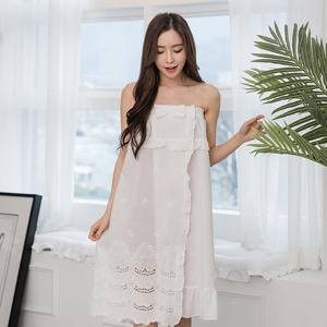 CA30043-14 여성 골프가운 순면 샤워 랩가운 아이보리