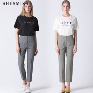 [쉬즈미스] 잔체크 패턴 슬림 팬츠