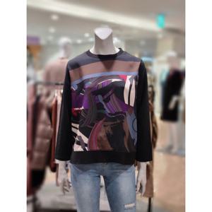 [트리아나] 소고 프린트 라운드기모티셔츠AI4TA20