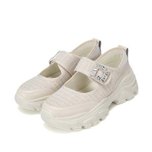 [바바라(슈즈)]트위드소재 벨크로 캐주얼 스니커즈 BBH161IV