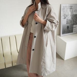 [하늘바라기]바스락 하이넥 A라인 바바리