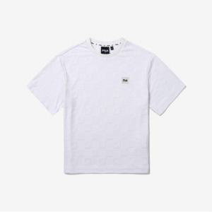 [34%OFF][휠라키즈] 자가드 체커보드 티셔츠 (FK2RSG2201M_OWH)