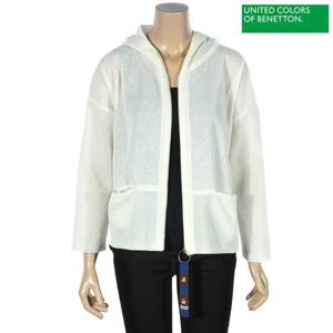 베네통 강아지 패치 후드 숏 가디건 BAKCB2431_WH