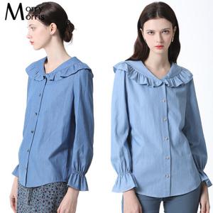 [모리모리스][모리모리스] 도로시 프릴 라운드 카라 블라우스