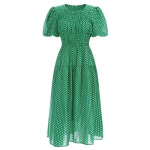 샵앤) 나염 밴딩 여성 반팔 롱 원피스 RC-WDR-11994-그린