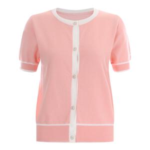 샵앤) 국산 여성 반팔 니트 면100 가디건 BOM-WCD-11966-핑크