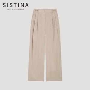 [SISTINA] 인기 사이드 버튼 스트레이트 팬츠_AWWSLO21160_BE
