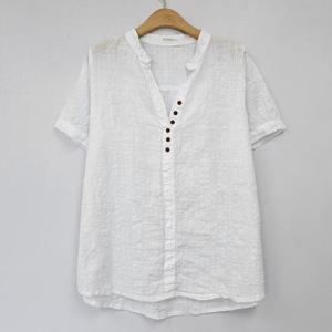 아이우먼 반오픈체크버튼반팔셔츠 OLS271M406 빅사이즈