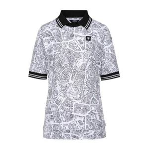 [팬텀]여성 패턴 시보리 카라 반팔  티셔츠   221D1TO393   BK_G