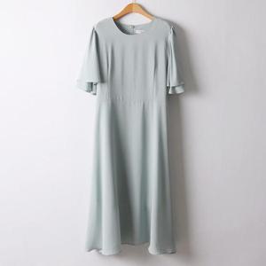 아이우먼 두겹소매끈롱원피스 BEI804M406 빅사이즈