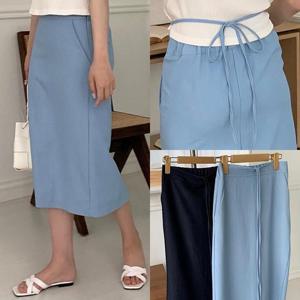 위쉬몰 MO 끈리본밴딩데님스커트(P592H407) 빅사이즈