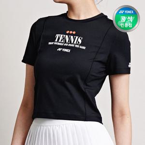 요넥스 테니스 크롭 반팔 티셔츠 여성용 블랙 245TS015F