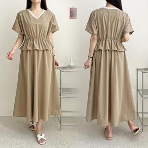 위쉬몰 SM 브이배색스트링원피스(S384H407) 빅사이즈