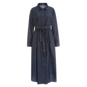 샵앤) 리플 여성 오픈 벨티드 데님 롱원피스 JL-WDR-1584-진청