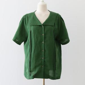 아이우먼 카라린넨핀턱블라우스 LYK066M408 빅사이즈