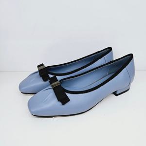 [엘칸토]천연 양가죽 여성 스퀘어 리본 플랫구두 (2CM)  LCWD11U